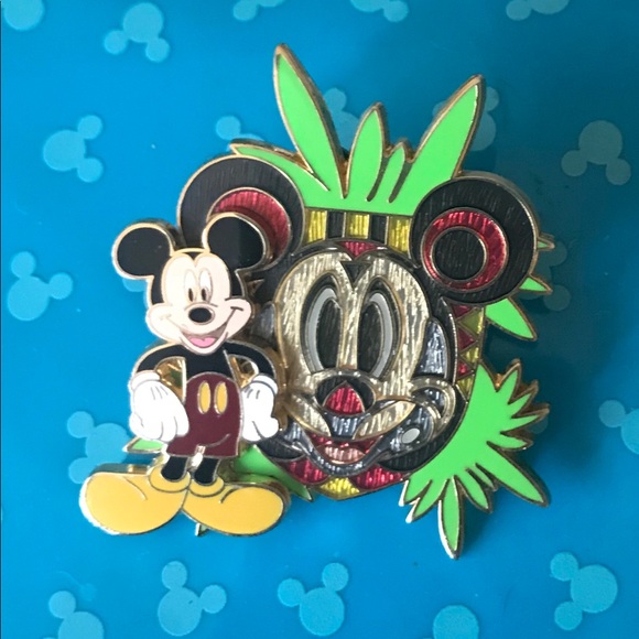 Disney Other - Disney Mickey Tribal Tiki Head Adventureland Pin